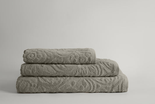 Grey Jacquard Velvet Towel