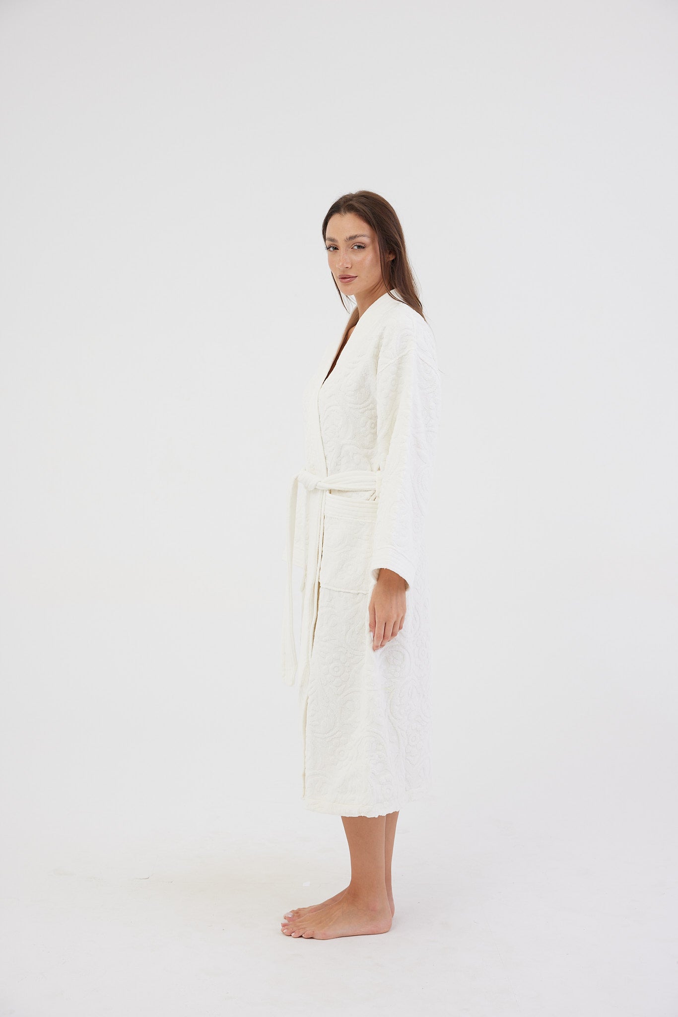 Off White Velvet Bathrobe