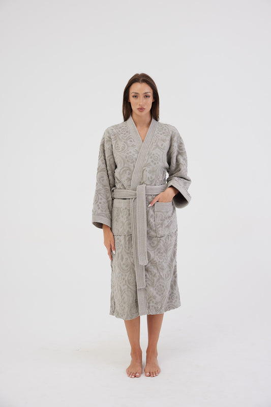 Grey Velvet Bathrobe