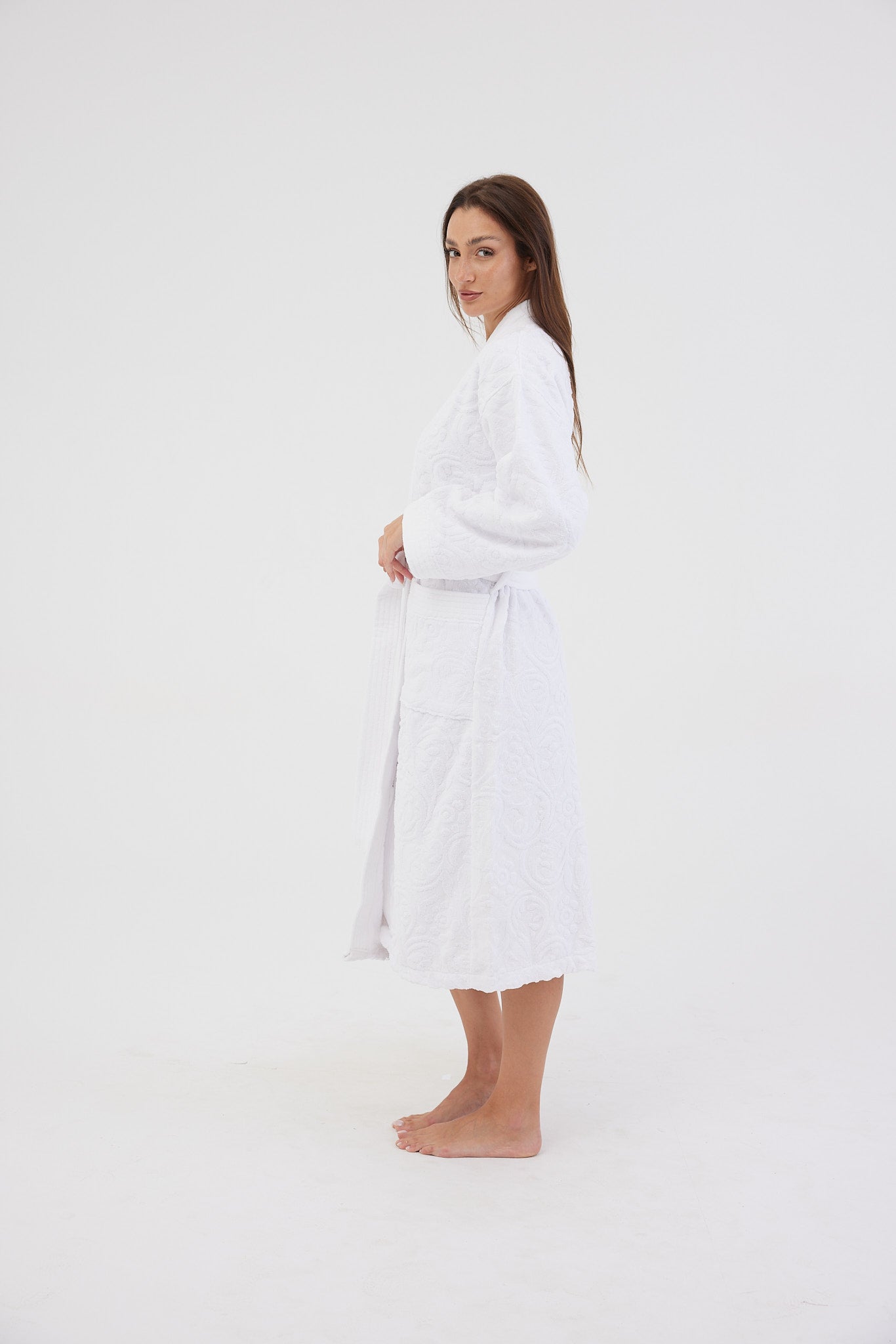 White Velvet Bathrobe